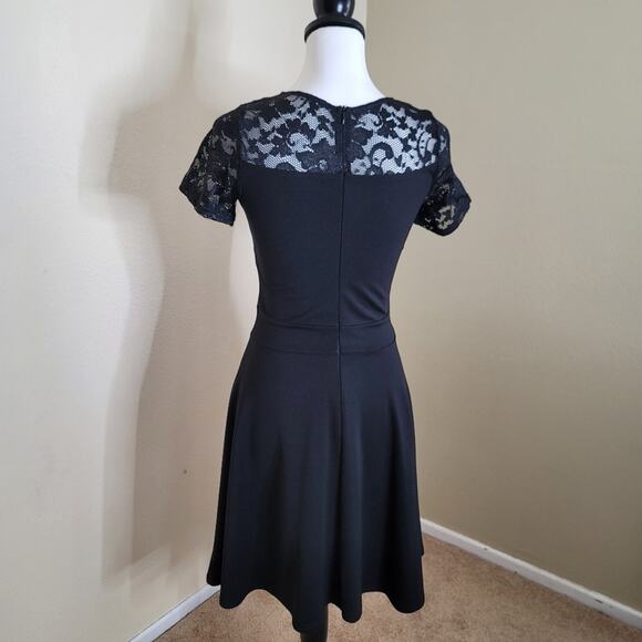 Pinup Rockabilly Little Black Dress, Size Small 50's 60's Retro, Flare Dress NEW - Picture 5 of 10